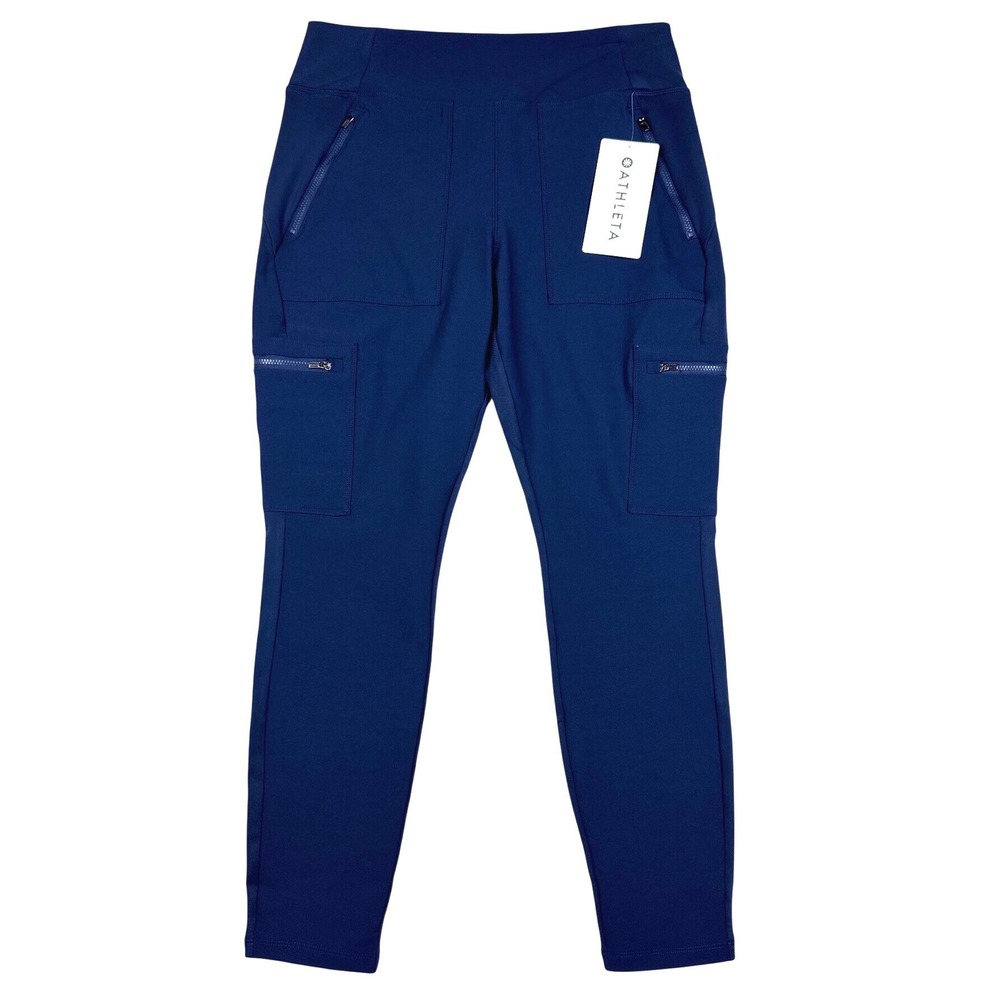 NWT Athleta Headlands Hybrid Cargo Tight Hiking Outdoor Pants Women 10 P Blue
